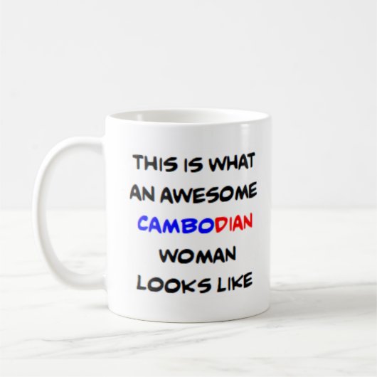 Cambodjaanse vrouw, geweldig koffiemok (Links)
