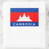 cambodjakland vlag naam rechthoekige sticker (Tas)