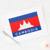 cambodjakland vlag naam rechthoekige sticker (Envelop)