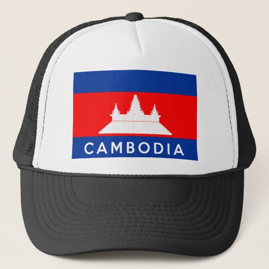 cambodjakland vlag naam trucker pet (Voorkant)