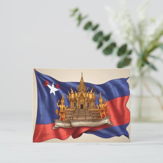 cambodjevlag briefkaart (Staand voorkant)