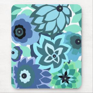 CAMBRIA, ART DECO FLORALS: TRENDY TURQUOISE MUISMAT