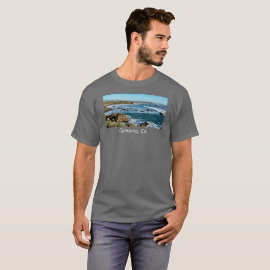 Cambria, CA Shoreline T-shirt (Voorkant volledig)