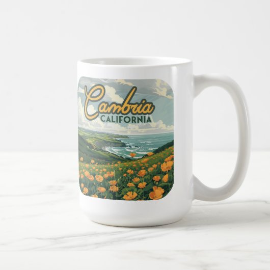 Cambria California Poppies Bloemen Pacifische kust Koffiemok (Rechts)