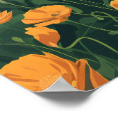Cambria California Poppies Bloemen Pacifische kust Poster (Hoek)
