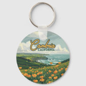 Cambria California Poppies Bloemen Pacifische kust Sleutelhanger (Achterkant)