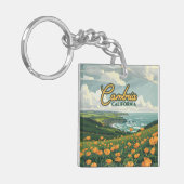 Cambria California Poppies Bloemen Pacifische kust Sleutelhanger (Voorkant Links)