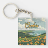 Cambria California Poppies Bloemen Pacifische kust Sleutelhanger (Voorkant)