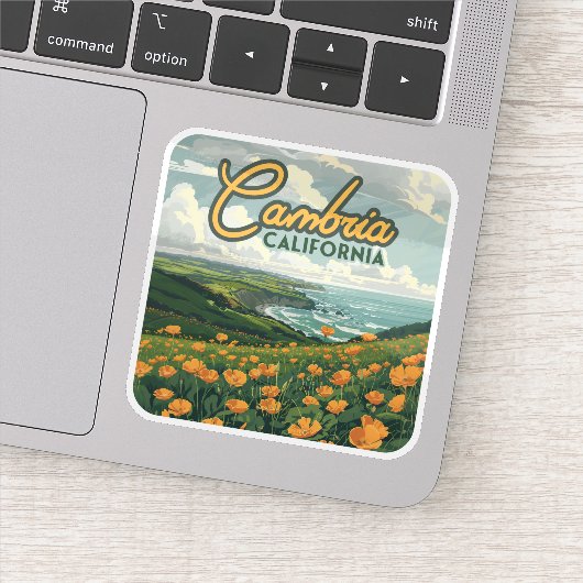 Cambria California Poppies Bloemen Pacifische kust Sticker (Detail)