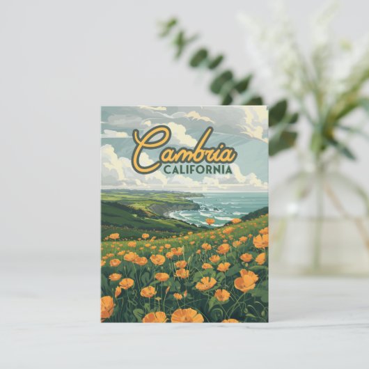 Cambria California Poppies Pacific Coast Kaart (Staand voorkant)