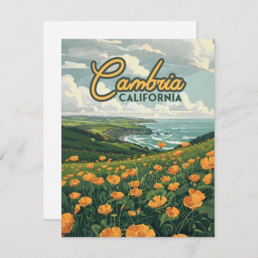 Cambria California Poppies Pacific Coast Kaart (Voorkant / Achterkant)