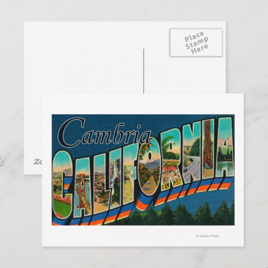 Cambria, Californië - grote letterscènes Briefkaart (Voorkant / Achterkant)