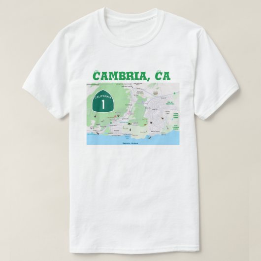 Cambria SLO Plaatsnamen T-shirt (Design voorkant)