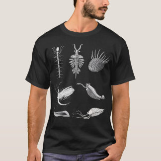 Cambrian Creatures Fossil Paleoart Evolution Scien T-shirt