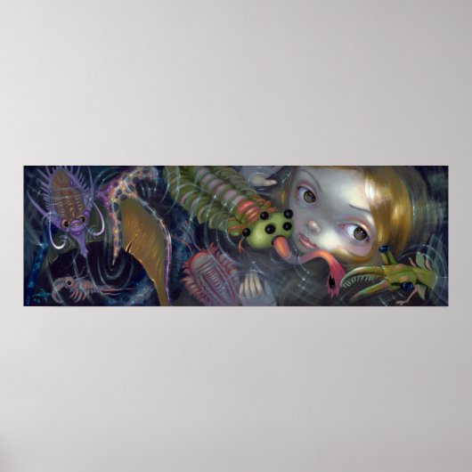 Cambrian Mermaid ART PRINT pop surrealistische fan (Voorkant)