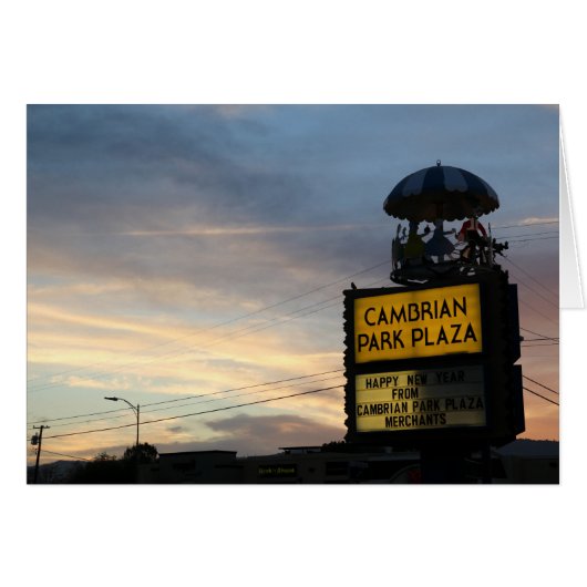 Cambrian Park Plaza Carousel Landmark Kaart (Voorkant Horizontaal)