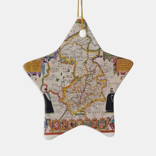 Cambridge Antiek Map Keramisch Ornament (Rechts)