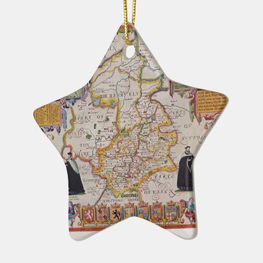 Cambridge Antiek Map Keramisch Ornament (Links)