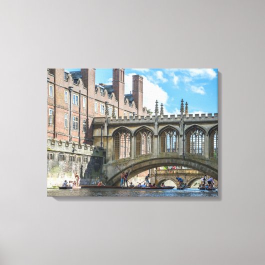Cambridge Bridge of Sighs uitzicht canvas print (Voorkant)