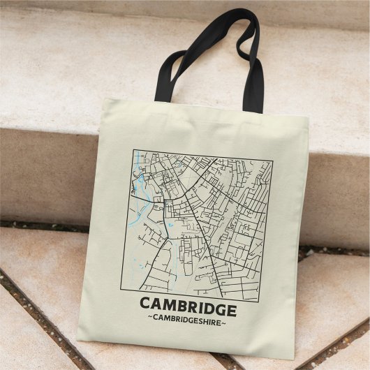 Cambridge, Cambridgeshire City Map Tote Bag