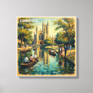 Cambridge Engeland Hogeschool Rivier Uitgerekte Ca Canvas Afdruk