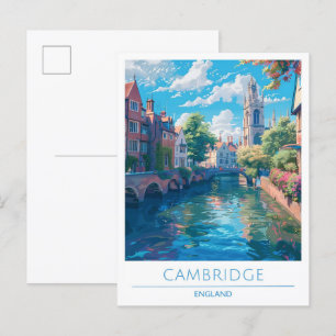 Cambridge Engeland Kunst Vintage Reizen Briefkaart