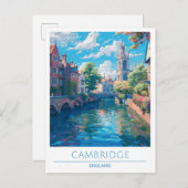 Cambridge Engeland Kunst Vintage Reizen Briefkaart (Voorkant / Achterkant)