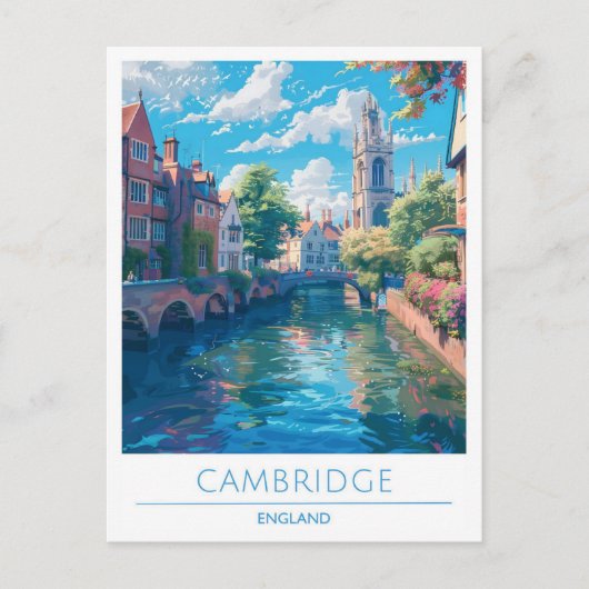 Cambridge Engeland Kunst Vintage Reizen Briefkaart (Voorkant)