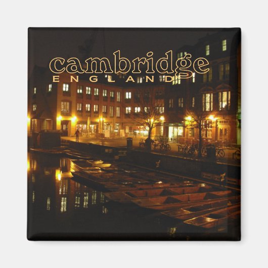 Cambridge Engeland Nachtscène Reizen Koelkast Magn Magneet (Voorkant)