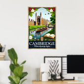 Cambridge Engeland Retro Reisposter Kunst Poster (Thuiskantoor)