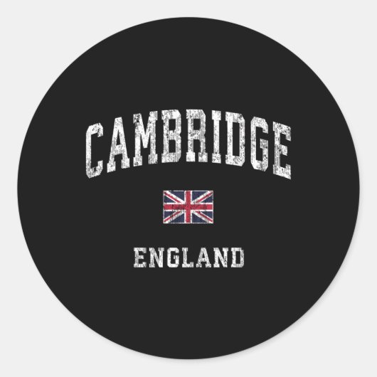 Cambridge England Atletische Sport Ronde Sticker (Voorkant)