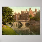  Cambridge England, St. Johns Bridge Poster (Voorkant)