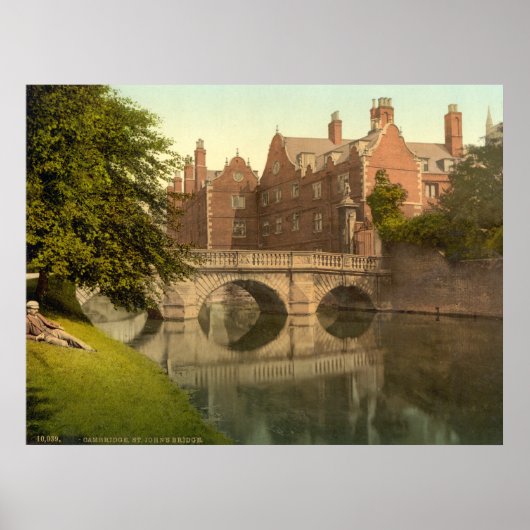  Cambridge England, St. Johns Bridge Poster (Voorkant)