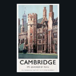 Cambridge England University Art Print<br><div class="desc">Cambridge England University Fine Art Giclee Print (reproductie). Pas de grootte van het poster,  de textuur,  de rand en/of het lijst aan zodat deze aan uw smaak zijn aangepast.</div>