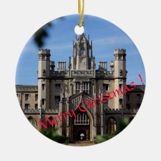 Cambridge kerstversiering keramisch ornament (Voorkant)