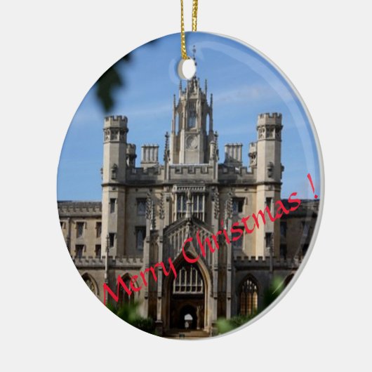 Cambridge kerstversiering keramisch ornament (Links)