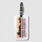 Cambridge MA City Skyline Bagagelabel (Voorkant (verticaal))