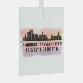 Cambridge MA City Skyline Glass Ornament (Voorkant Rechts)