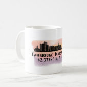 Cambridge MA City Skyline Koffiemok (Voorkant links)