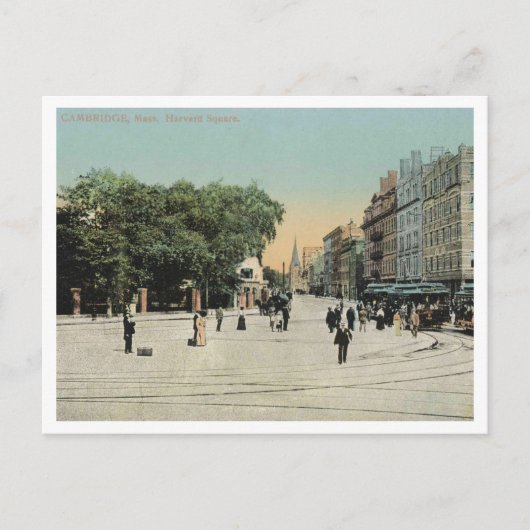 Cambridge MA, Harvard Square, 1910 Briefkaart (Voorkant)