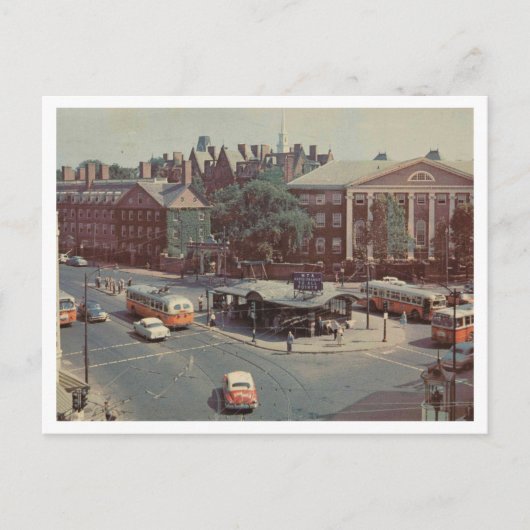 Cambridge MA, Harvard Square, 1960 Retro Vintage Briefkaart (Voorkant)