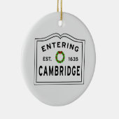Cambridge, MA Holiday Ceramic Ornament (Rechts)
