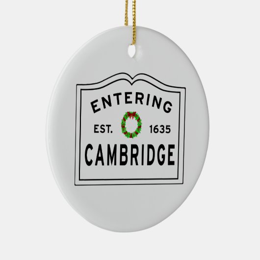 Cambridge, MA Holiday Ceramic Ornament (Rechts)