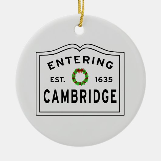 Cambridge, MA Holiday Ceramic Ornament (Voorkant)