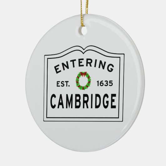 Cambridge, MA Holiday Ceramic Ornament (Links)