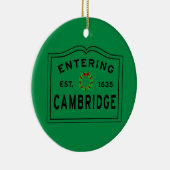 Cambridge, MA Holiday Ceramic Ornament (Rechts)