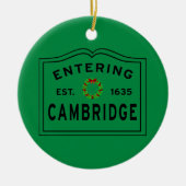 Cambridge, MA Holiday Ceramic Ornament (Voorkant)