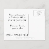 CAMBRIDGE, MA Kaart 'Save the date!' Briefkaart (Achterkant)