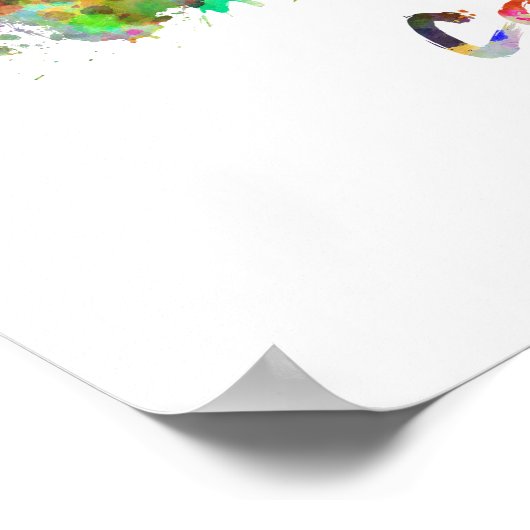 Cambridge MA skyline in watercolor Poster