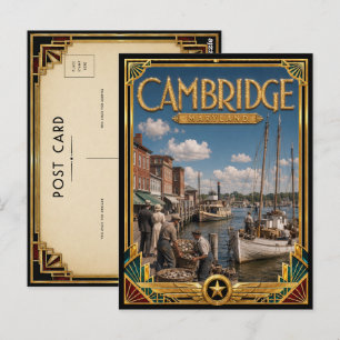 Cambridge Maryland Vintage Art Deco Gouden Tijdper Briefkaart